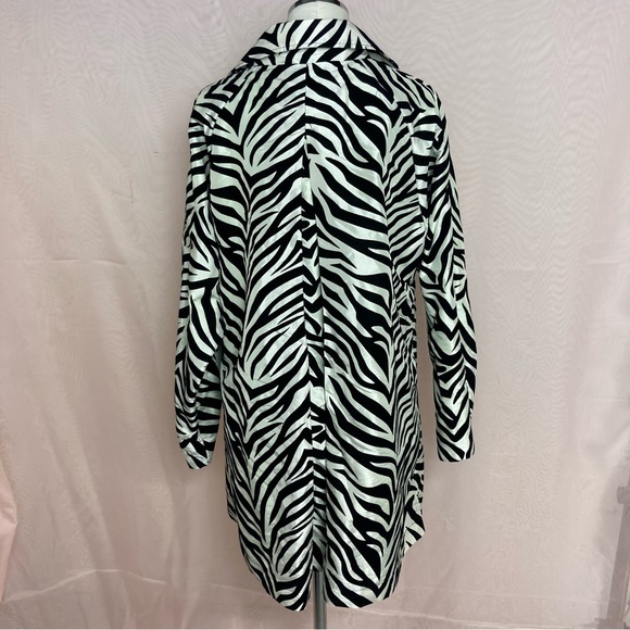 UBU flocked zebra print button down jacket - Picture 9 of 11